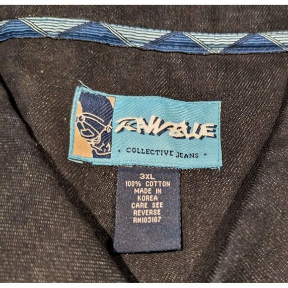 Vintage Y2K Raw Blue 3XL Denim Jacket NWT! Deadstock Urban Hip Hop Graffiti - Picture 4 of 16